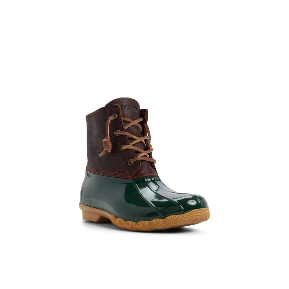 Sperry Women's Saltwater Duck  Boot Waterproof Brown/Green Size 7.5 M